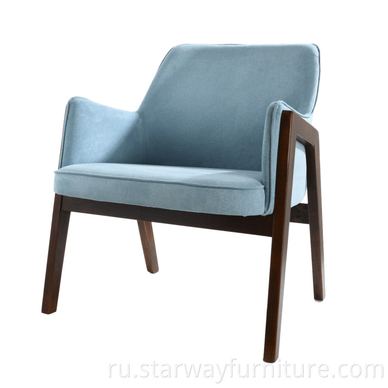 Современное кресло для отдыха подлокотника ткани с стулом гостиной рамки твердой древесины